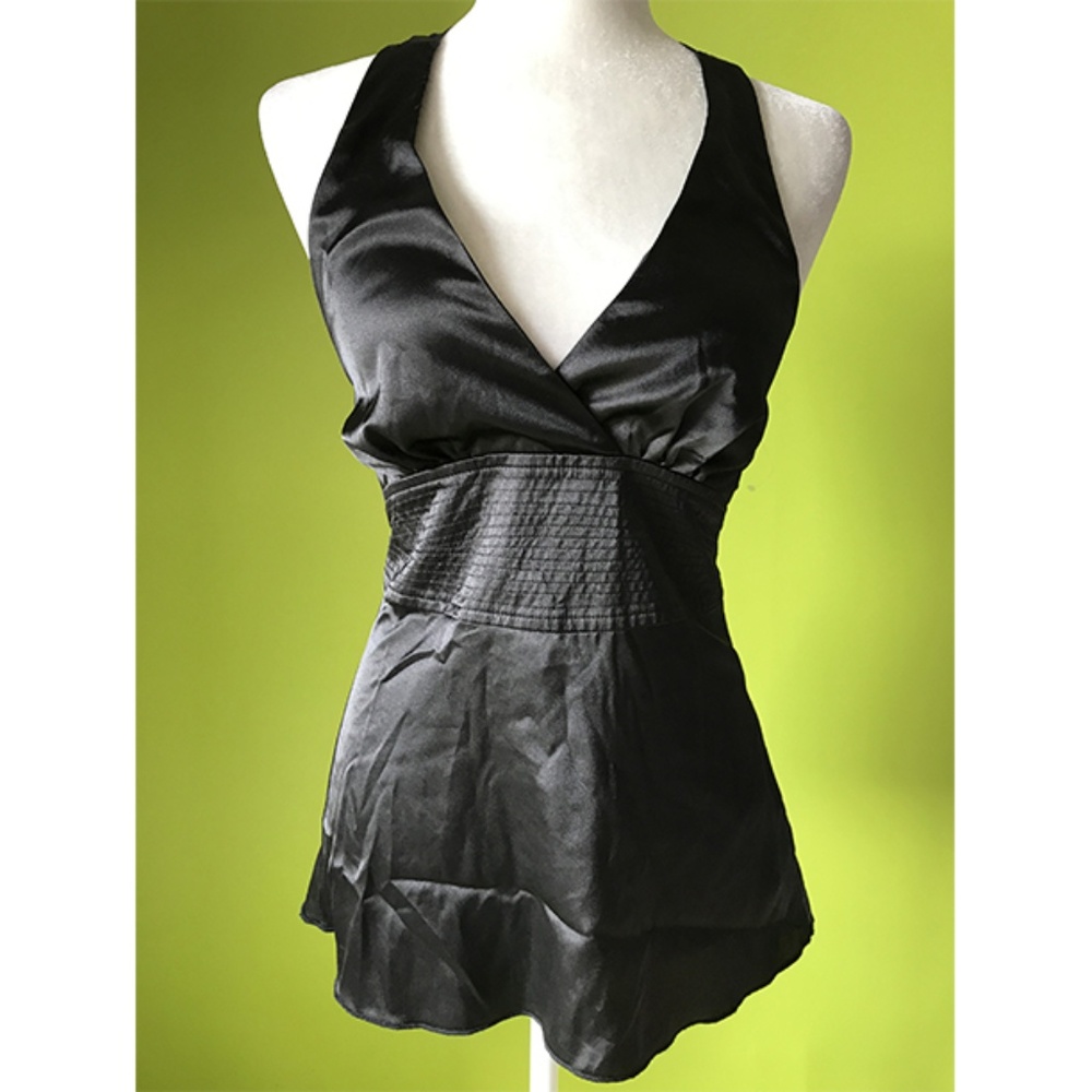 Iz Sleeveless Halter Band Waist Low Back Top M